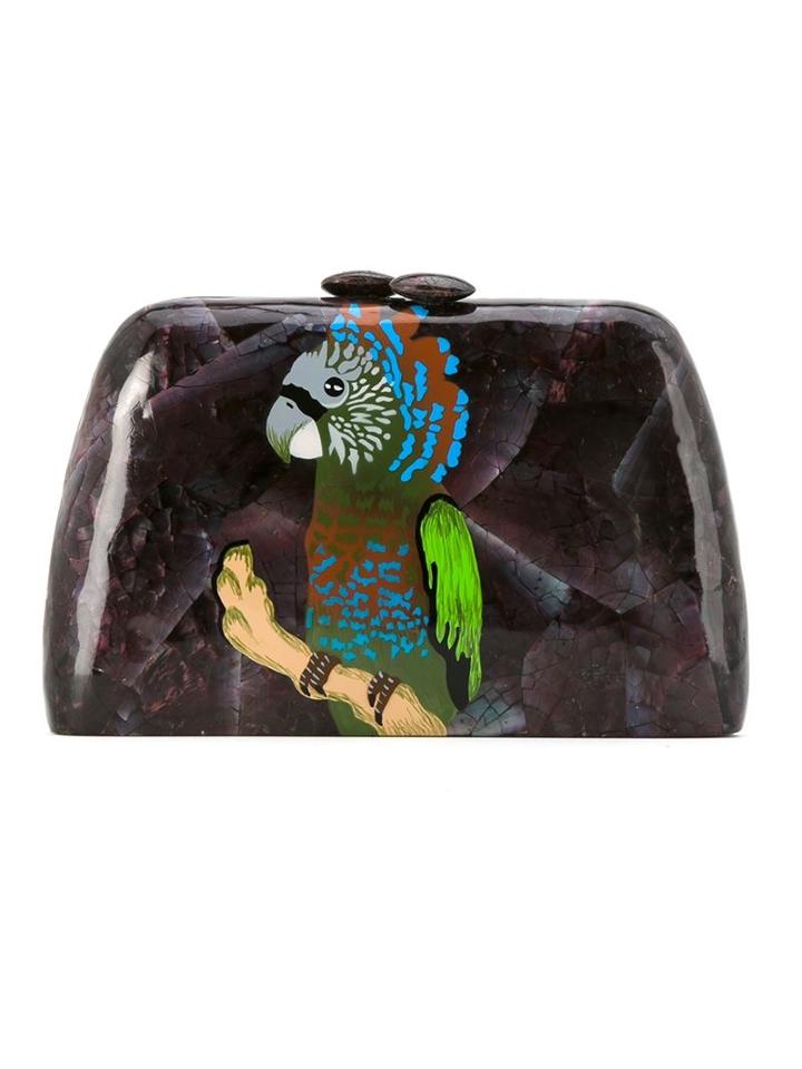 Serpui Mother Of Pearls Clutch Bag, Women's, Pink/purple, Pearls