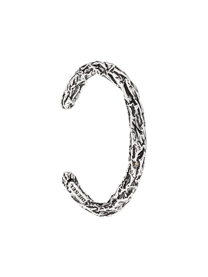 Diesel Textured Bracelet, Adult Unisex, Size: Medium, Metallic