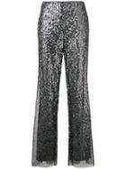 Ermanno Scervino Sequin And Lace Trousers - Grey