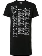 Black Comme Des Garçons Safety Pin Print T-shirt, Men's, Size: Xs, Cotton