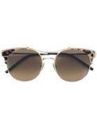 Jimmy Choo Eyewear Leopard Print Lue Sunglasses - Metallic