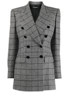 Dolce & Gabbana Glen Plaid Double-breasted Blazer - Black