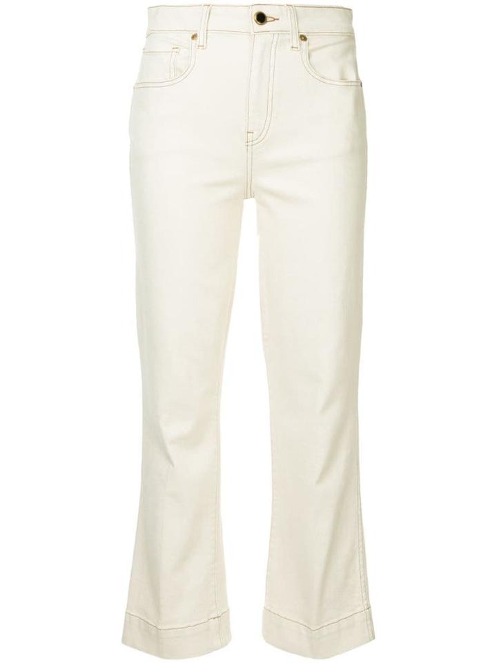 Khaite Fiona Cropped Flare Jeans - Neutrals