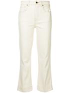 Khaite Fiona Cropped Flare Jeans - Neutrals