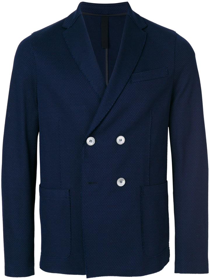 Harris Wharf London Double-breasted Fitted Blazer - Blue