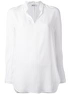 Dondup Plain Shirt, Women's, Size: 46, White, Viscose/silk