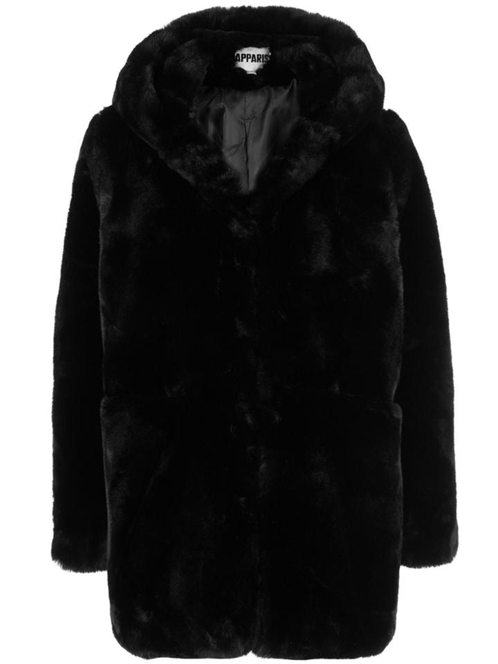 Apparis Sophie Faux Fur Coat - Black