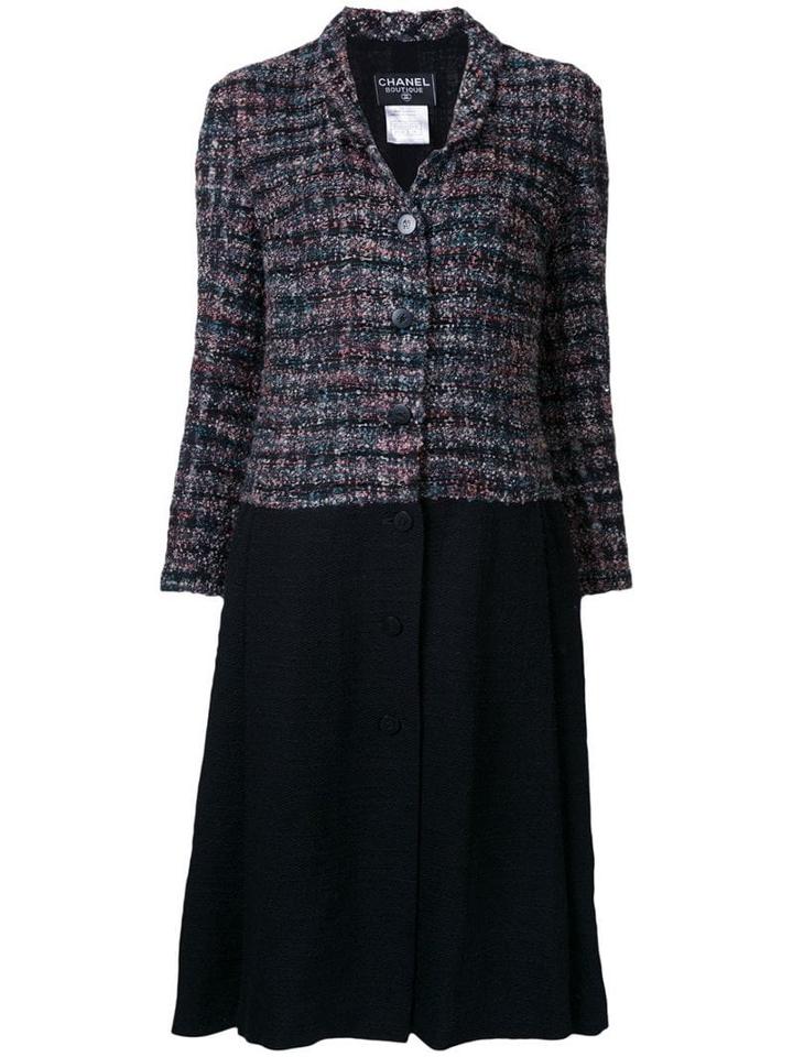 Chanel Pre-owned Contrast Panel Coat - Multicolour