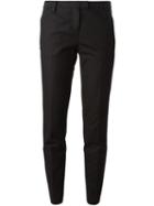 Moncler Tapered Trousers, Women's, Size: 42, Black, Cotton/spandex/elastane