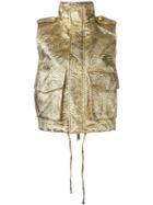 Dsquared2 Textured Hooded Gilet, Women's, Size: 44, Grey, Polyester/polyamide/silk