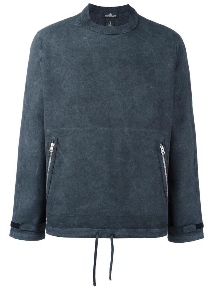Stone Island Shadow Project Zipped Pockets Sweatshirt, Men's, Size: Medium, Grey, Cotton/spandex/elastane