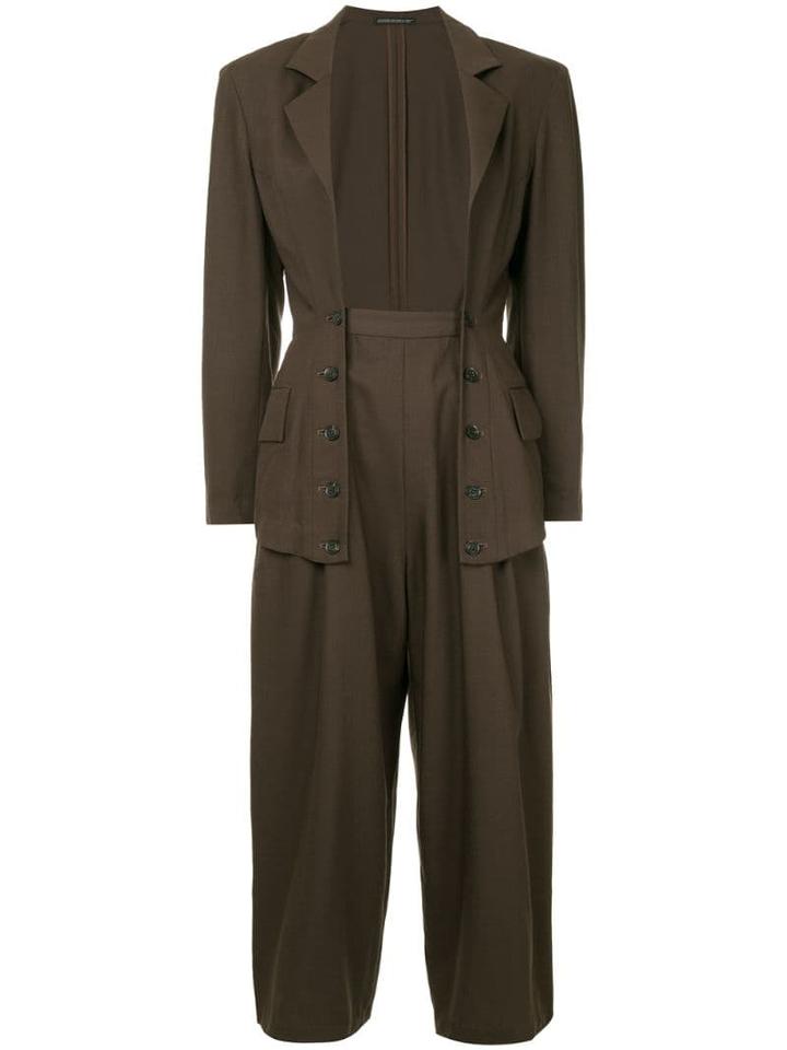 Yohji Yamamoto Pre-owned Open Buttoned Suit - Brown