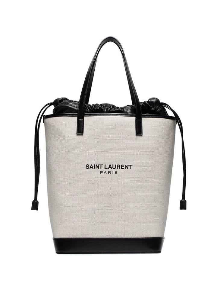 Saint Laurent Slp Teddy Canvas Dtchbl Pouch - White