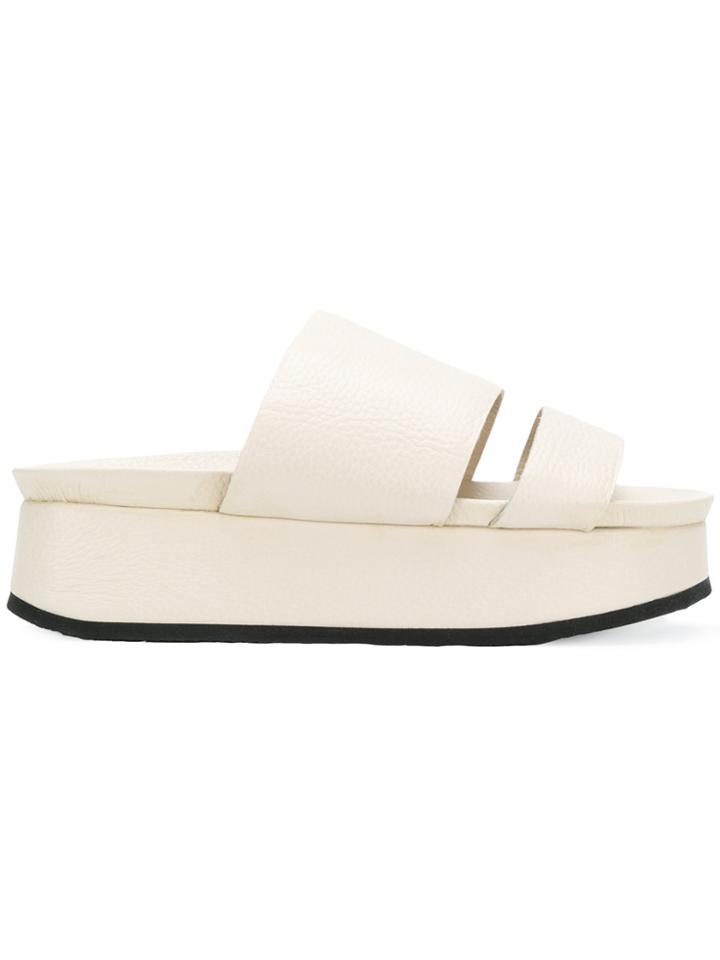 Peter Non Double Strap Flatform Slides - Nude & Neutrals