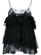 Rochas - Ruffled Blouse - Women - Cotton/polyamide - 38, Black, Cotton/polyamide