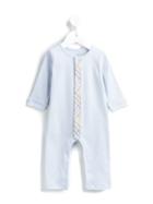 Burberry Kids Check Trim Jumpsuit, Newborn Boy's, Size: 1 Mth, Blue
