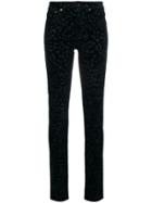 Saint Laurent Leopard Print Skinny Jeans - Black