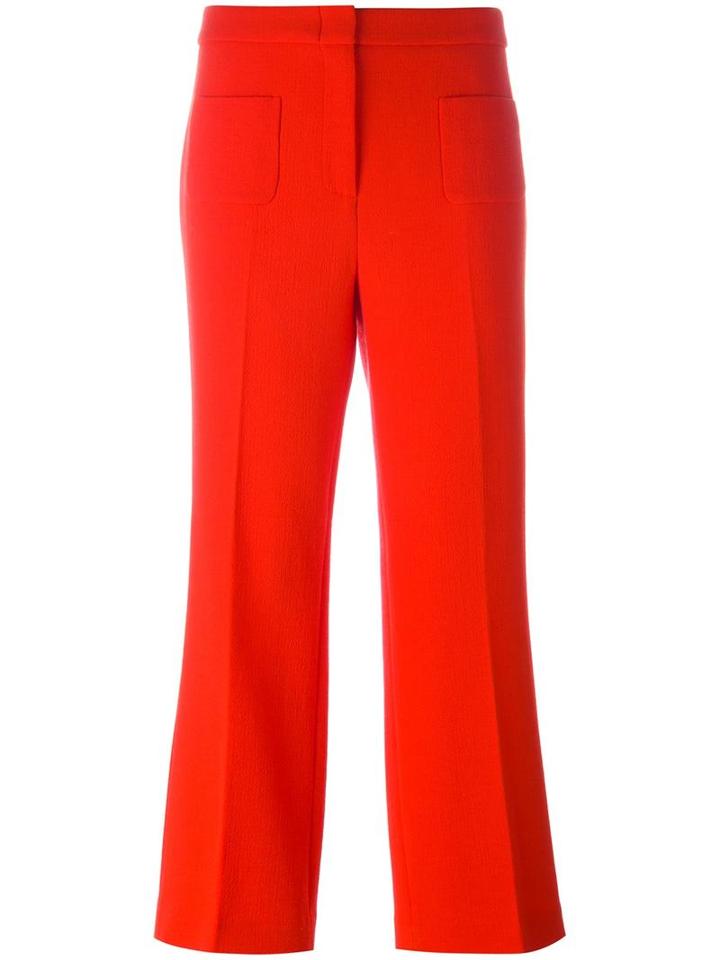 L'autre Chose Cropped Trousers, Women's, Size: 44, Red, Virgin Wool/viscose