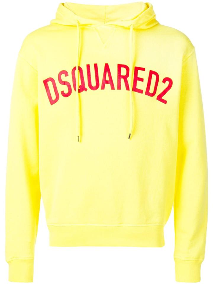 Dsquared2 Printed Logo Hoodie - Yellow