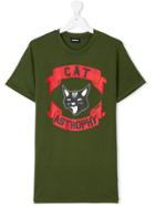 Diesel Kids Cat Astrophy Print T-shirt - Green