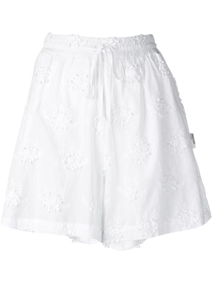 Love Moschino Embroidered Shorts - White