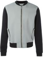 Versus Back Logo Bomber Jacket, Men's, Size: 48, Grey, Nylon/spandex/elastane/cotton