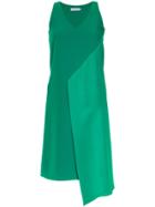 Mara Mac Asymmetric Panelled Dress - Green