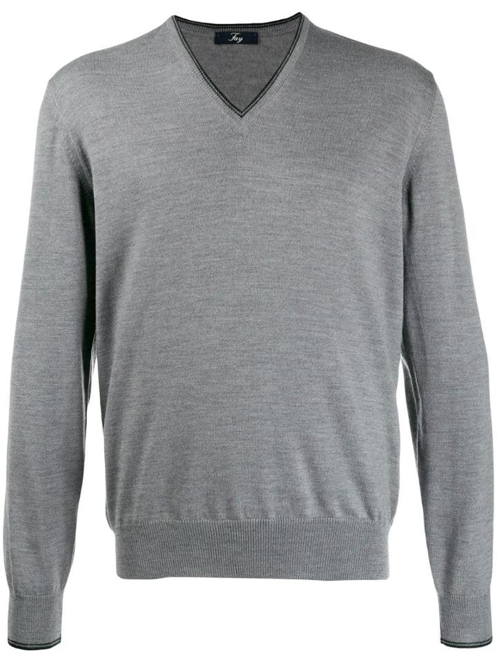 Fay Elbow Patch Pullover - Grey