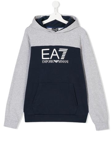 Ea7 Kids Teen Logo Hoodie - Grey