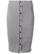 T By Alexander Wang Knit Midi Pencil Skirt - Grey