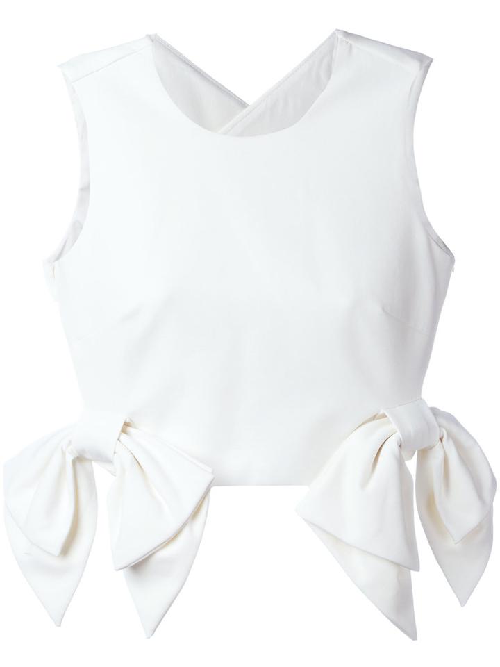 Msgm - Double-bow Tank Top - Women - Cotton/polyamide/polyester/spandex/elastane - 42, White, Cotton/polyamide/polyester/spandex/elastane