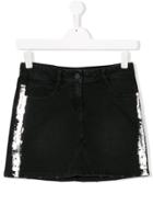 Zadig & Voltaire Kids Teen Metallic Stripe Denim Skirt - Black