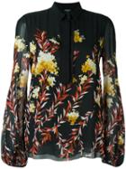 Giambattista Valli Floral Print Blouse, Women's, Size: 42, Black, Silk/cotton/viscose