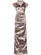 Nicole Miller Ruched Maxi Dress - Brown