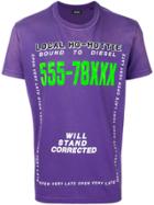 Diesel T-diego-di T-shirt - Pink & Purple