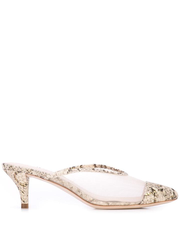 Loeffler Randall Heeled Mules - Neutrals