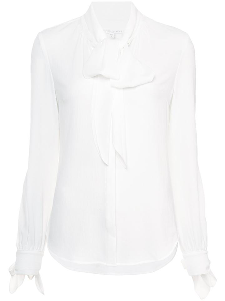Veronica Beard Pussy Bow Shirt - White