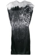 Poiret Metallic Print Dress - Black