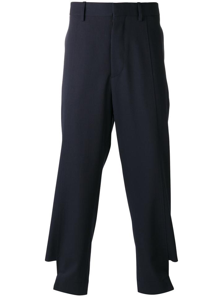 Marni Buttoned Tab Trousers, Men's, Size: 44, Blue, Virgin Wool