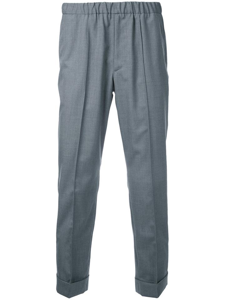 Auralee Loose Fit Pants, Men's, Size: 4, Grey, Wool/silk