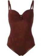 Marlies Dekkers - Puritsu Plunge Balcony Swimsuit - Women - Polyamide/polyester/spandex/elastane - 85d, Women's, Brown, Polyamide/polyester/spandex/elastane