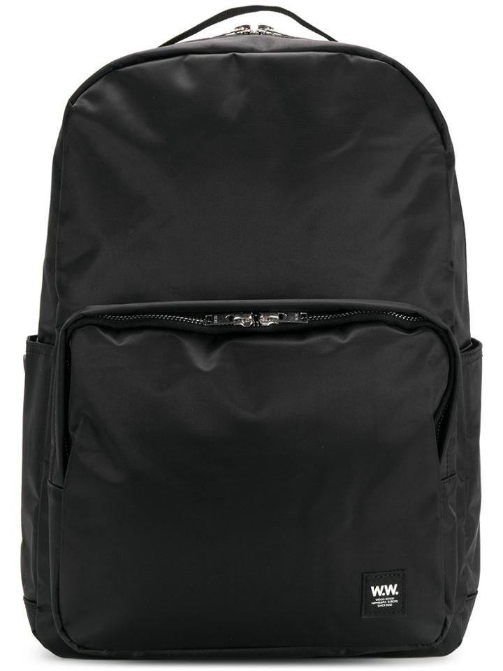 Wood Wood Logo Patch Backpack - Black