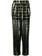 Alberta Ferretti Lurex Check Trousers - Black