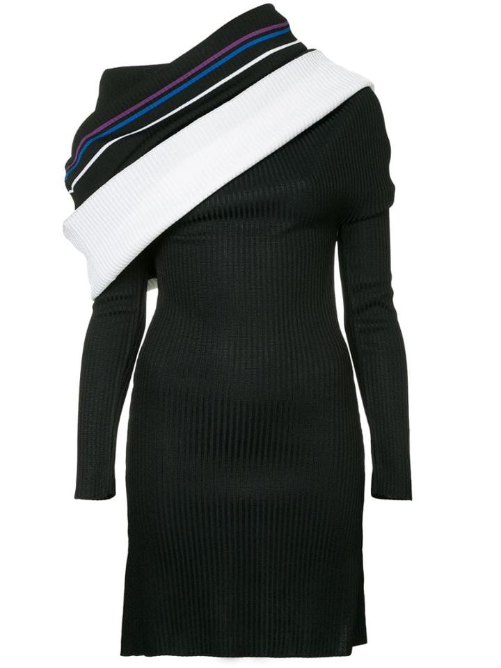 Y/project Off-shoulder Knitted Dress - Black