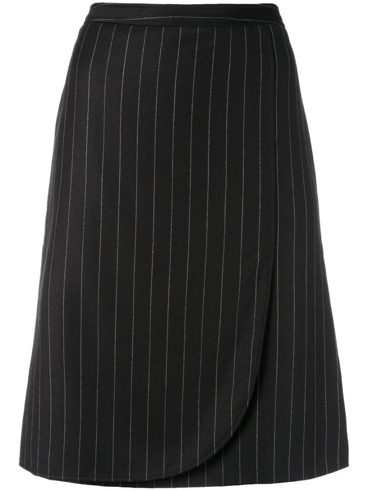 Striped Skirt - Women - Polyester/virgin Wool - 40, Brown, Polyester/virgin Wool, Armani Collezioni