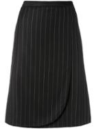 Striped Skirt - Women - Polyester/virgin Wool - 40, Brown, Polyester/virgin Wool, Armani Collezioni