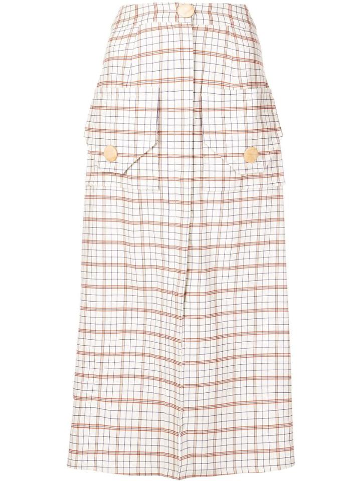 Nicholas Tartan Skirt - White