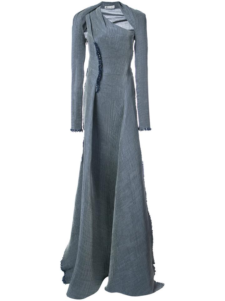 Maticevski Asymmetric Fitted Bodice Gown - Blue