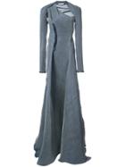 Maticevski Asymmetric Fitted Bodice Gown - Blue