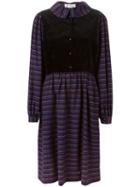 Lanvin Pre-owned Waistcoat Panel Striped Dress - Black